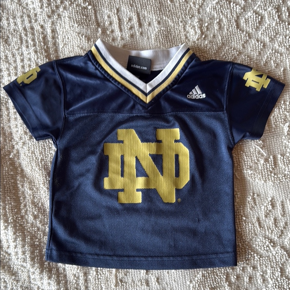 Notre Dame Adidas Kids Navy and Yellow Jersey
